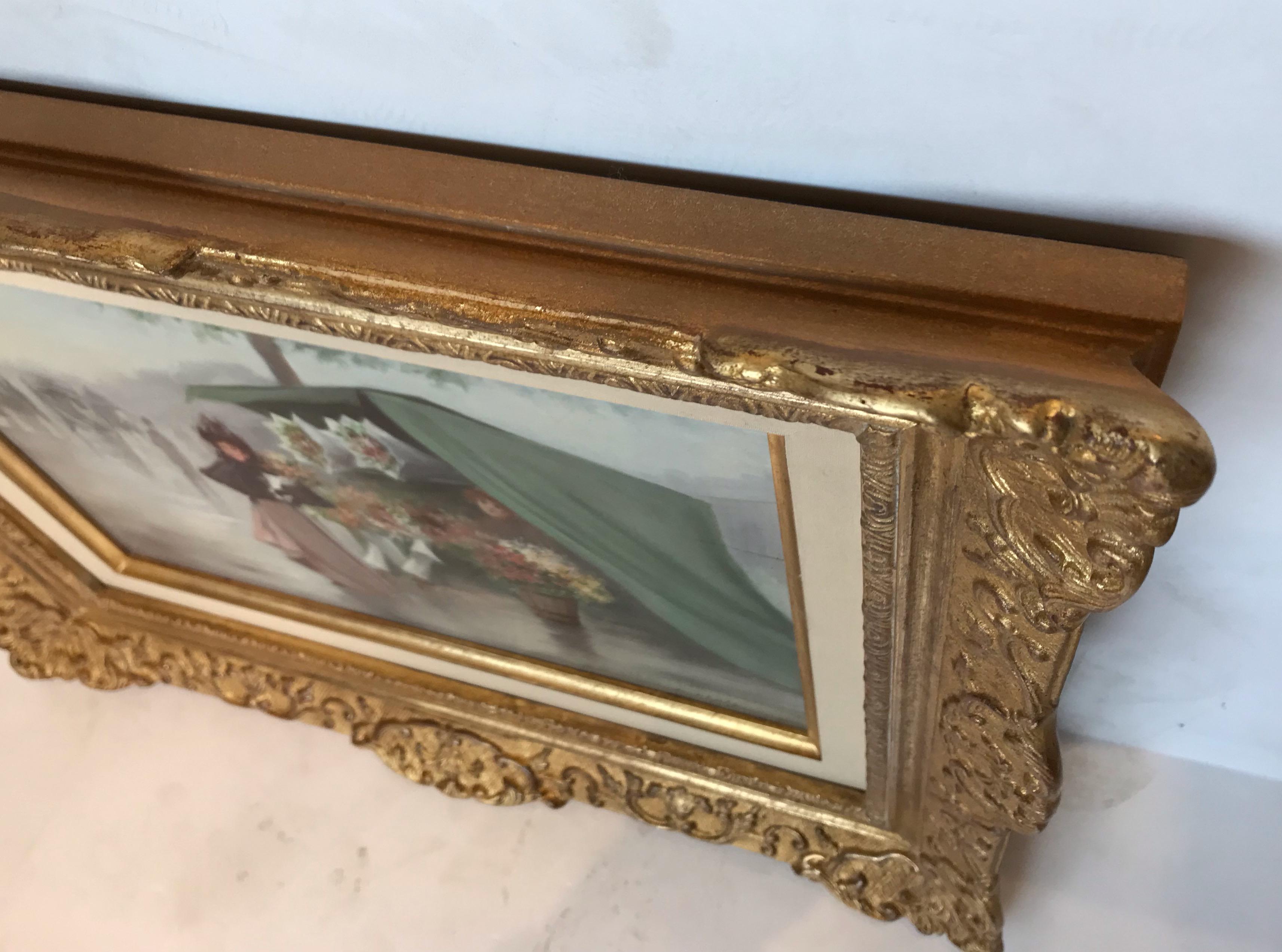LEBAS Léonie (19th-20th) 
Paris Belle Epoque Genre Scene. 
Oil on wood in pair. 
Gold leaf frames. Wood Dim (each ): 24 X 33 cm Dim frame (each) : 40 X 49 cm Sold in pairs. 

LEBAS Léonie French Painter 19th-20th century. Genre painter, lively