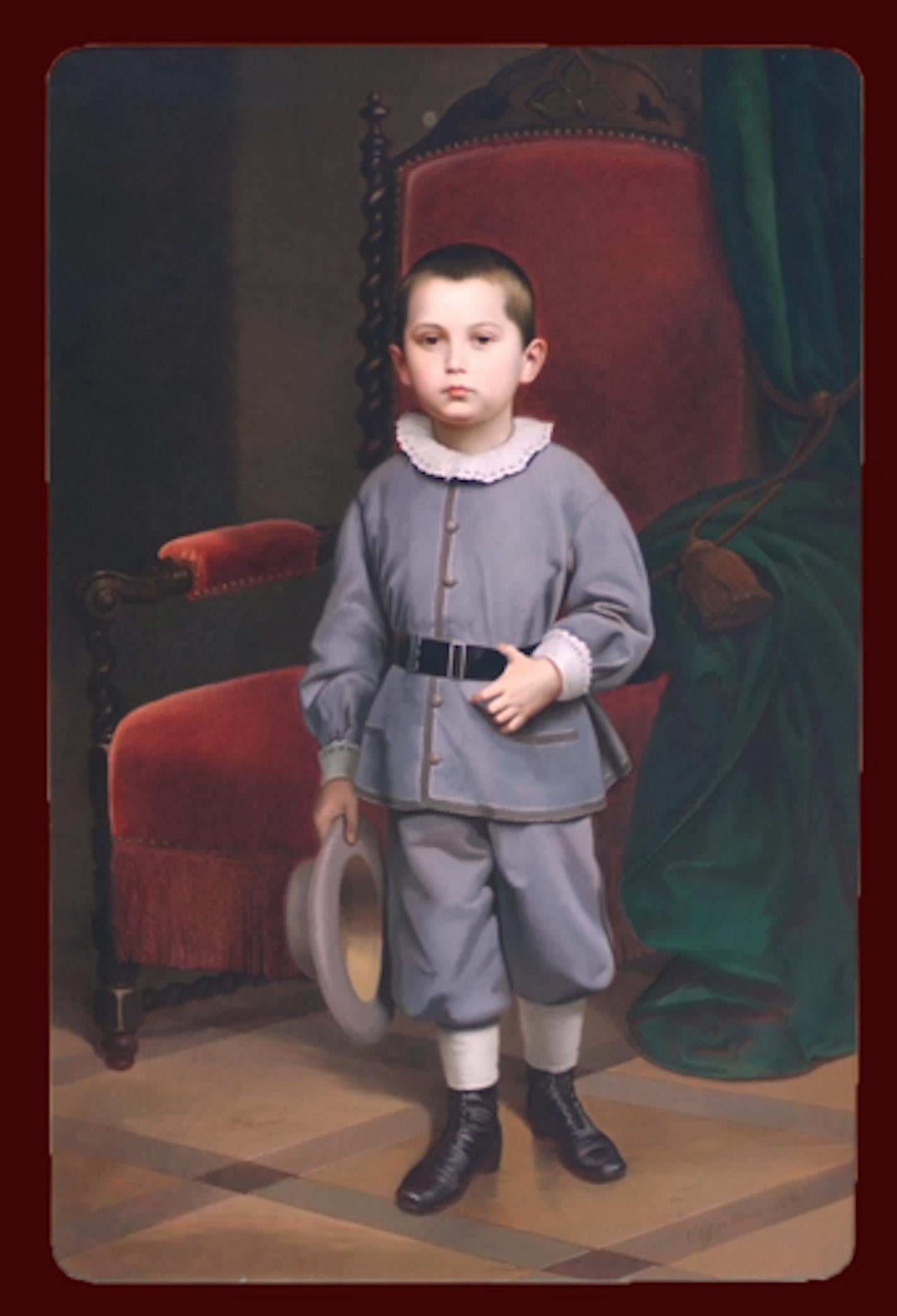 Portrait of a boy 1865 - Academic Painting by Carl Gutsch