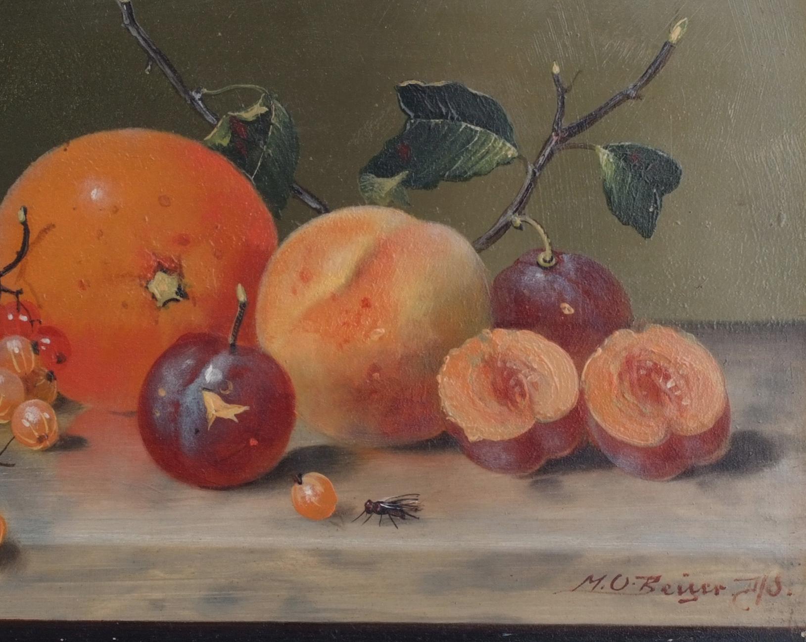 Stillleben mit Früchten:: Paar – Painting von MAX OTTO BEYER 