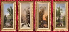 The Four Seasons - Four Original Paintings 19th Century