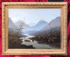 Antique Landscape By The Mountain Stream