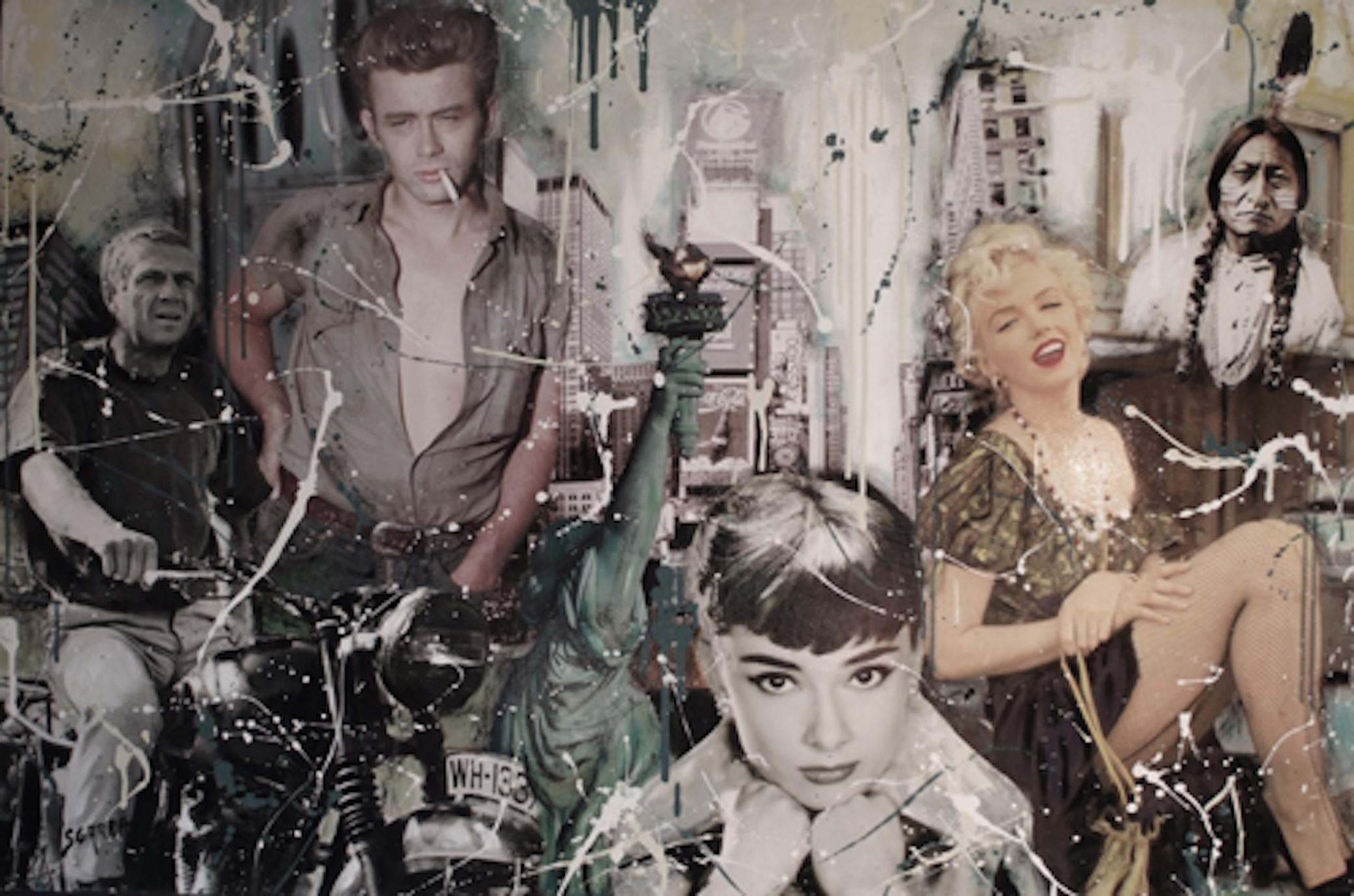 Cuadro grande Leyendas de Hollywood Marilyn Dean Mc Queen Hepburn