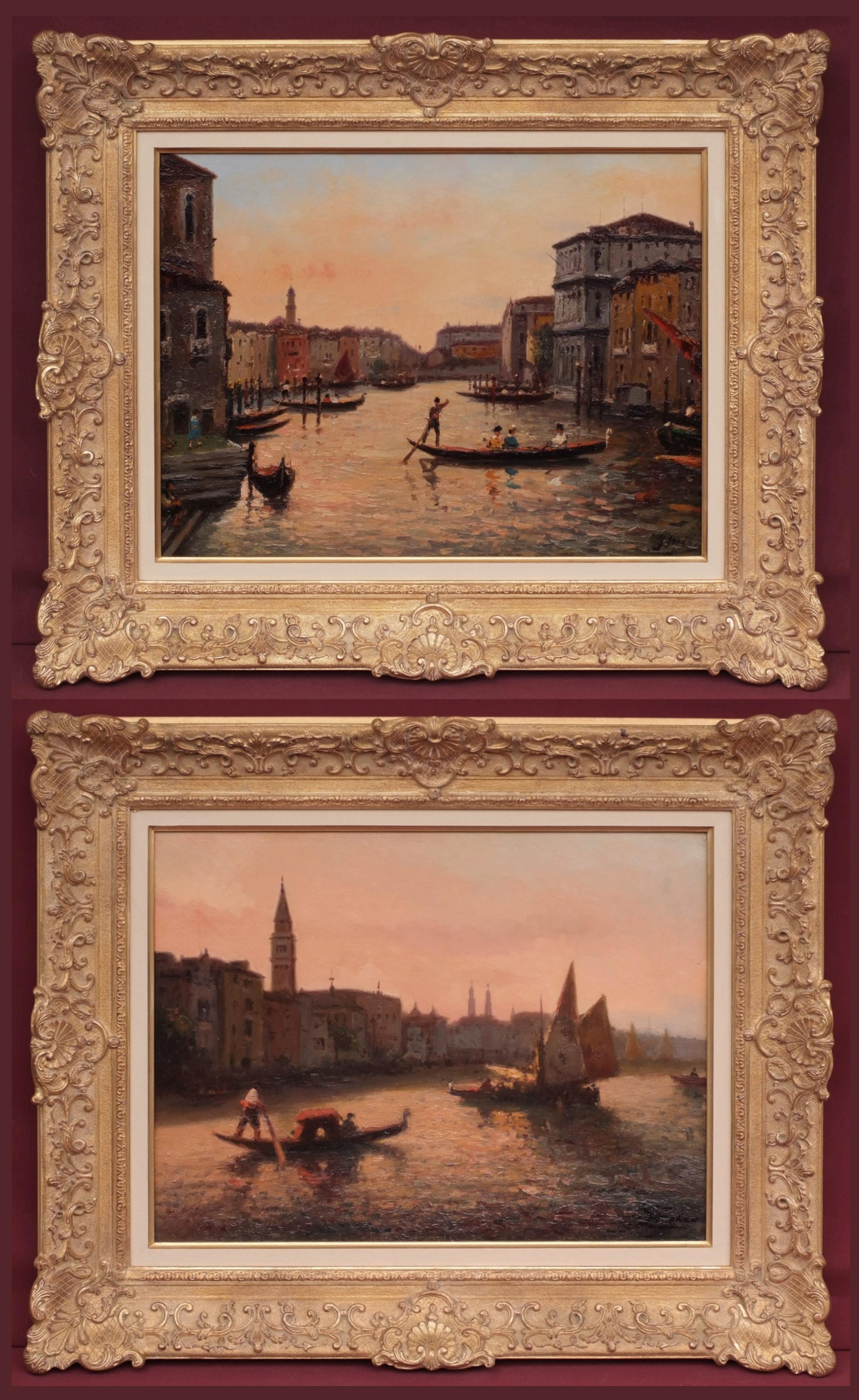 MIRO LLEO Gaspar   Landscape Painting - Venice Views in Pair, Paintings Post-impressionist