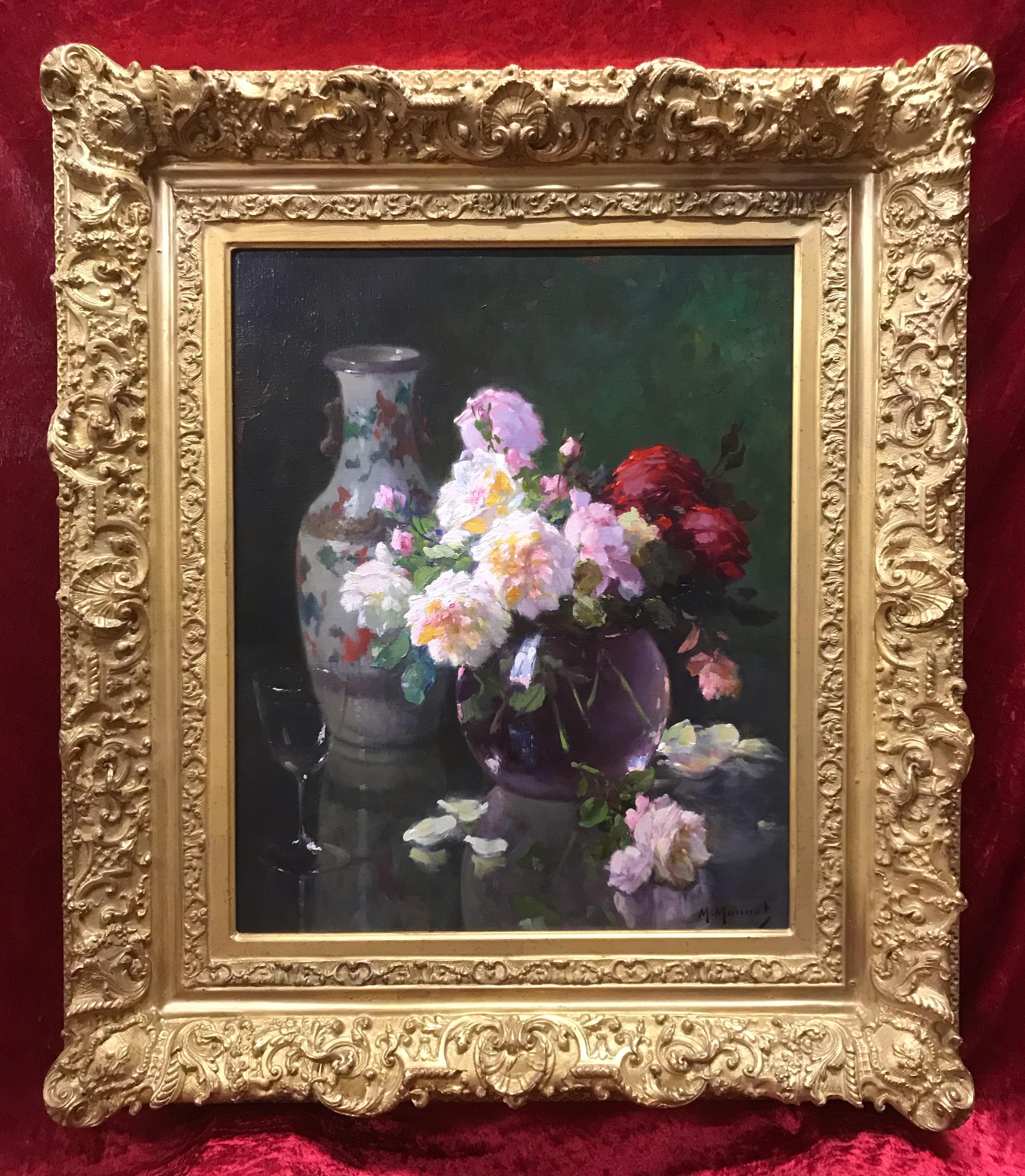 Bunch of Roses with Chinese Vase