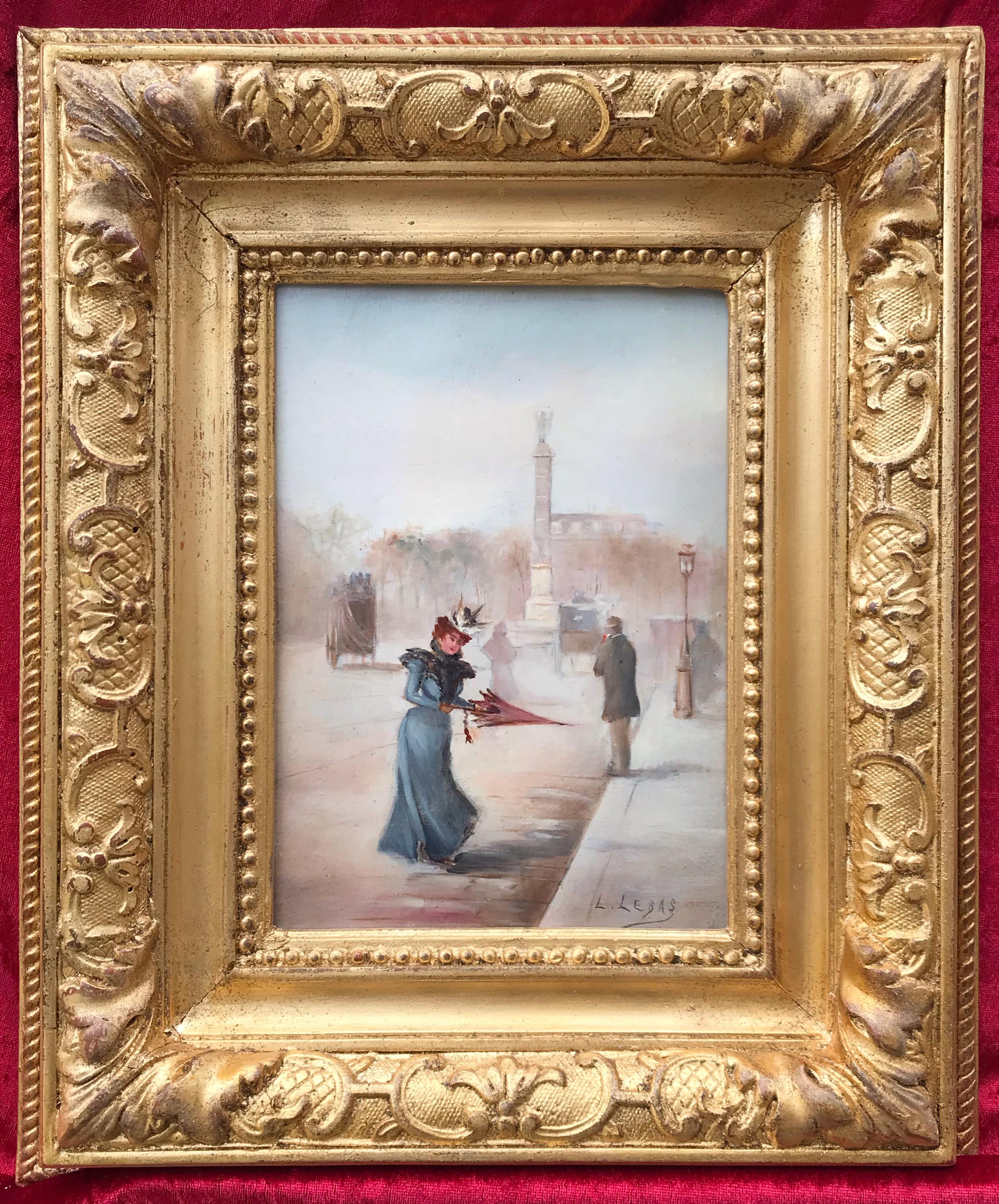 Ladies in The Paris Street - Belle Epoque Period - Original Pair For Sale 1