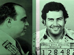 The Colour Of Money - Al Capone and Pablo Escobar  BATIK signed limited edition