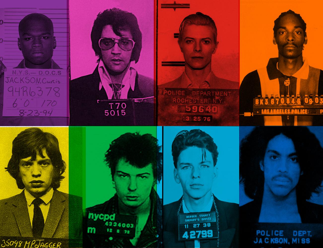 Fun Loving Criminals by BATIK signed limited edition POP ART print 

Paper Size 30x20" inches / 76 x 51 cm
Signed & numbered by artist on front
Archival Pigment print 
Limited to 50 only 

Featuring police arrest mugshot photos of Fifty Cent, Elvis