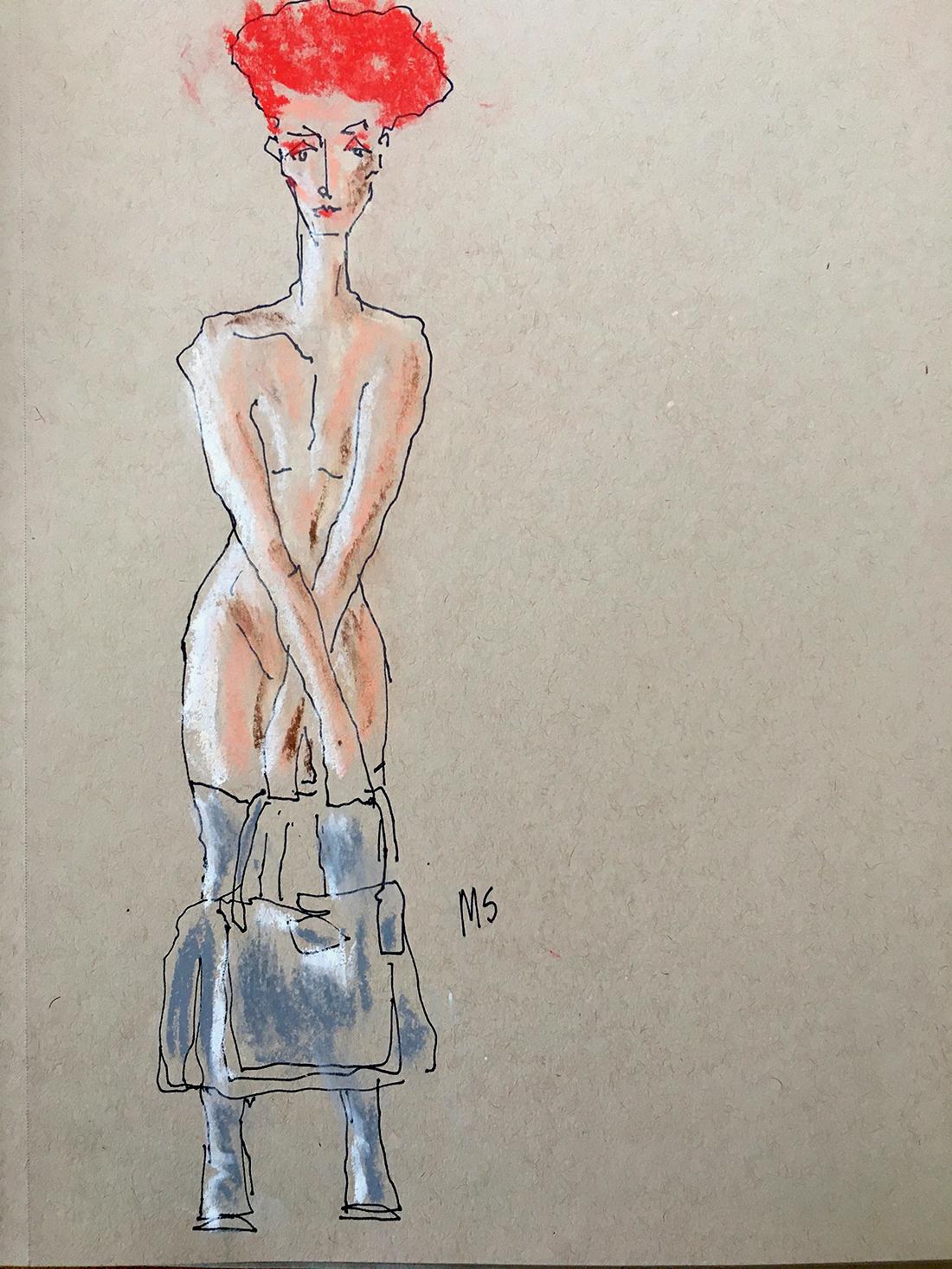 Balenciaga Fall, fashion show model  2021 - Art by Manuel Santelices