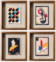 Set of 4 drawings Bauhaus from "23", Print series