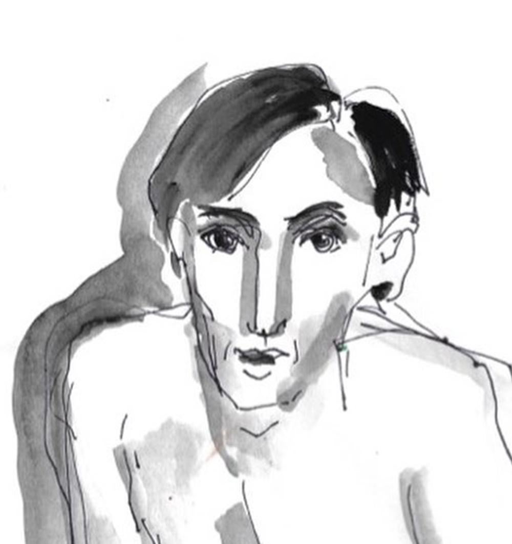 Jon Gould, fotografiert von Andy Warhol
Maße: 9 in. H x 12 in. W
Zeichnungen, Tusche und Gouache
Ungerahmt

Manuel Santelices erkundet in seinen Illustrationen die Welt der Mode, der Gesellschaft und der Popkultur. Er ist ein chilenischer Künstler