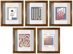 Set of 5 drawings  From The Prints Series "Artists- Architects.  (Framed) 
