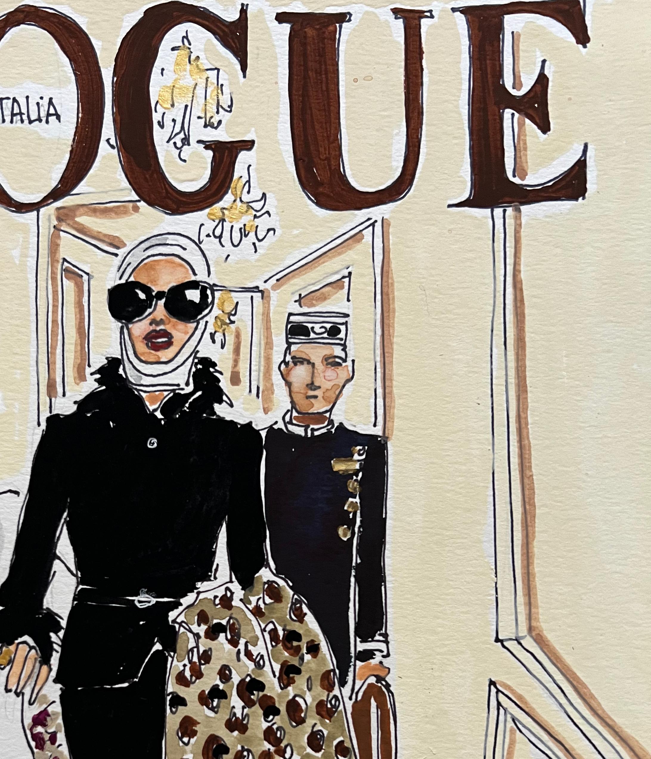 Linda Evangelista in Vogue Italia by Manuel Santelices 
Ink pen and watercolor on paper
Unframed
2022


Manuel Santelices explores the world of fashion, society, and pop culture through his illustrations. A Chilean artist and journalist living and