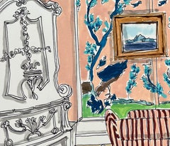 Schloss Hollenegg Palace. Watercolor interior painting on archive paper.