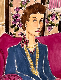 Sonia Spider Quenell, Ritratto ad acquerello su carta d'archivio.