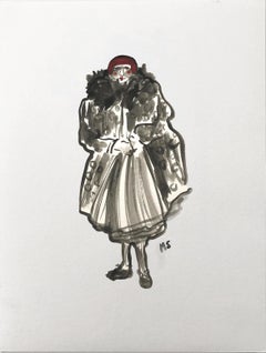 Lynn Yaegger, Acquerello di moda, ritratto su carta d'archivio.