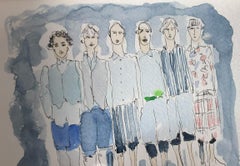 Commes des Garçon, Watercolor fashion, drawings on archive paper.