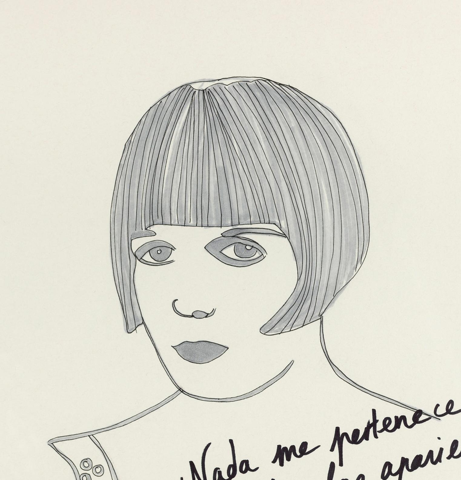 Louise Brooks. Zeichnung aus der Serie „ Dis-enchanted“  (Zeitgenössisch), Art, von Paloma Castello
