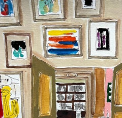 The Home of Aldo Businaro. Watercolor interiors drawing on archival paper