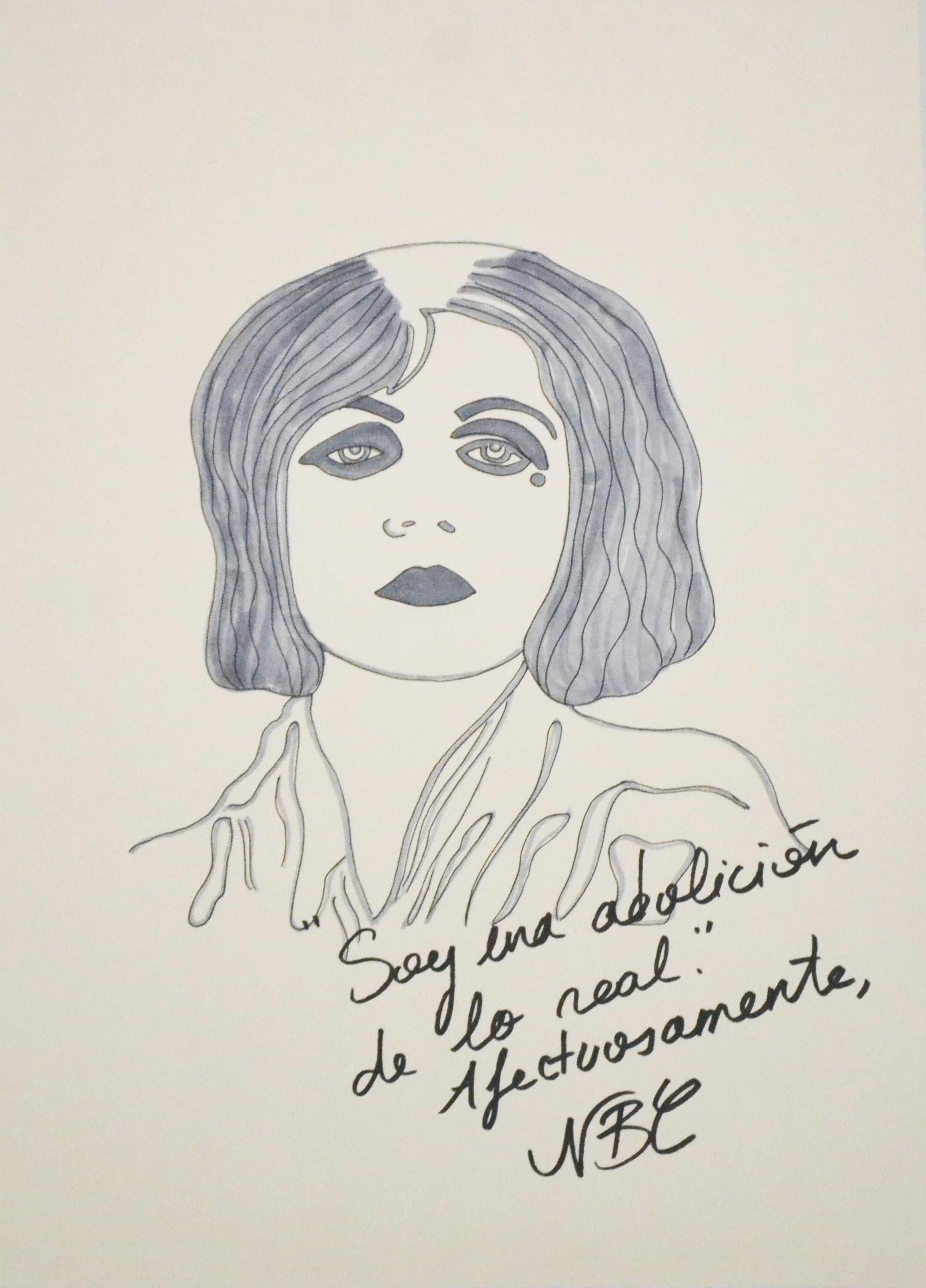 Paloma Castello Portrait – Pola Negri. Zeichnung aus der Serie „ Dis-enchanted“ 