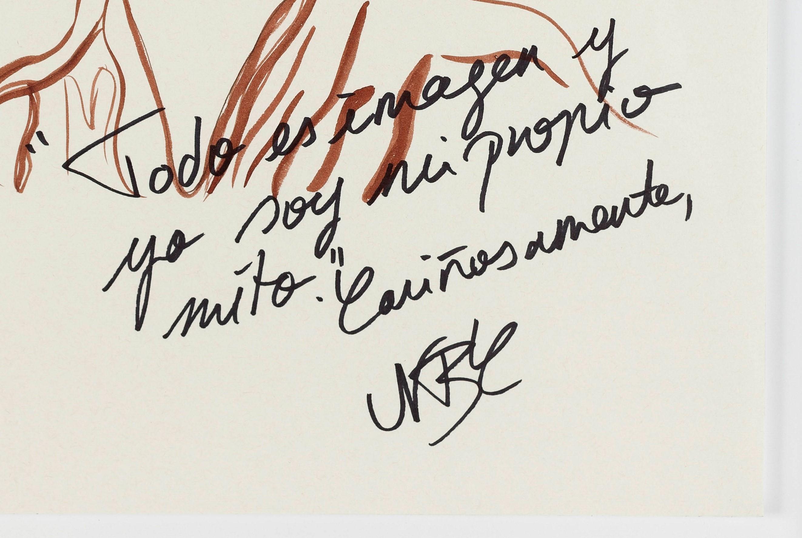 Pola Negri II.  Zeichnung aus der Serie The Dis-enchanted. (Beige), Figurative Art, von Paloma Castello