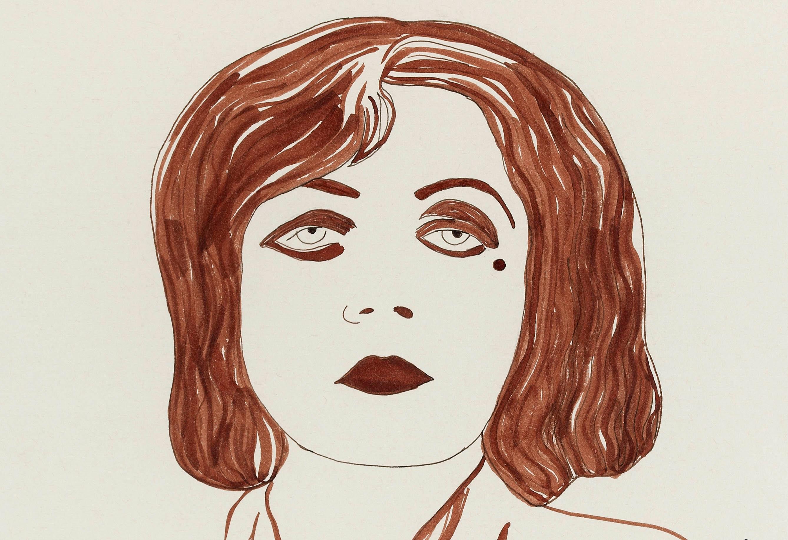Pola Negri II.  Drawing From The Dis-enchanted series. - Contemporary Art by Paloma Castello