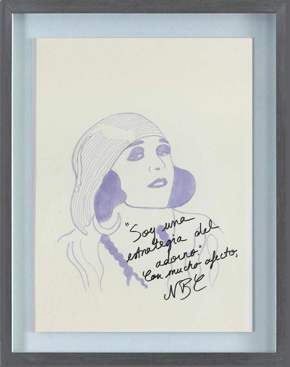 Pola Negri III, 2016
Aus der Serie Die Entzauberten
Tinte auf Papier 
Bildgröße: 16,5 Zoll. H x 11.6 in. W 
Rahmengröße: 20 Zoll. H x 16 in. B x 1 Zoll T

Das Projekt Dis-enchanted,
Was wäre, wenn sich die Realität vor unseren Augen tatsächlich