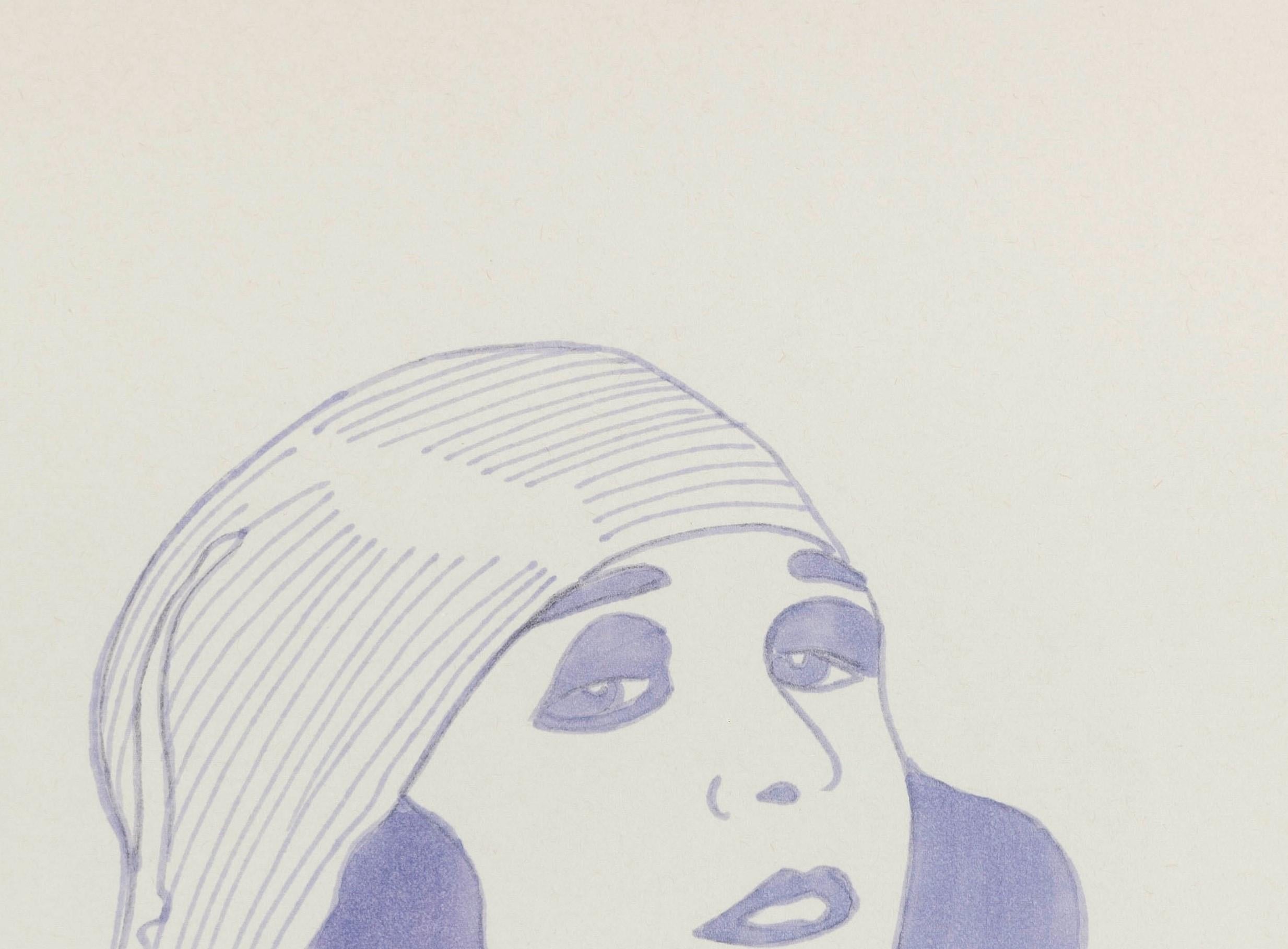 Pola Negri III. Zeichnung aus der Serie The Dis-enchanted. (Grau), Figurative Art, von Paloma Castello