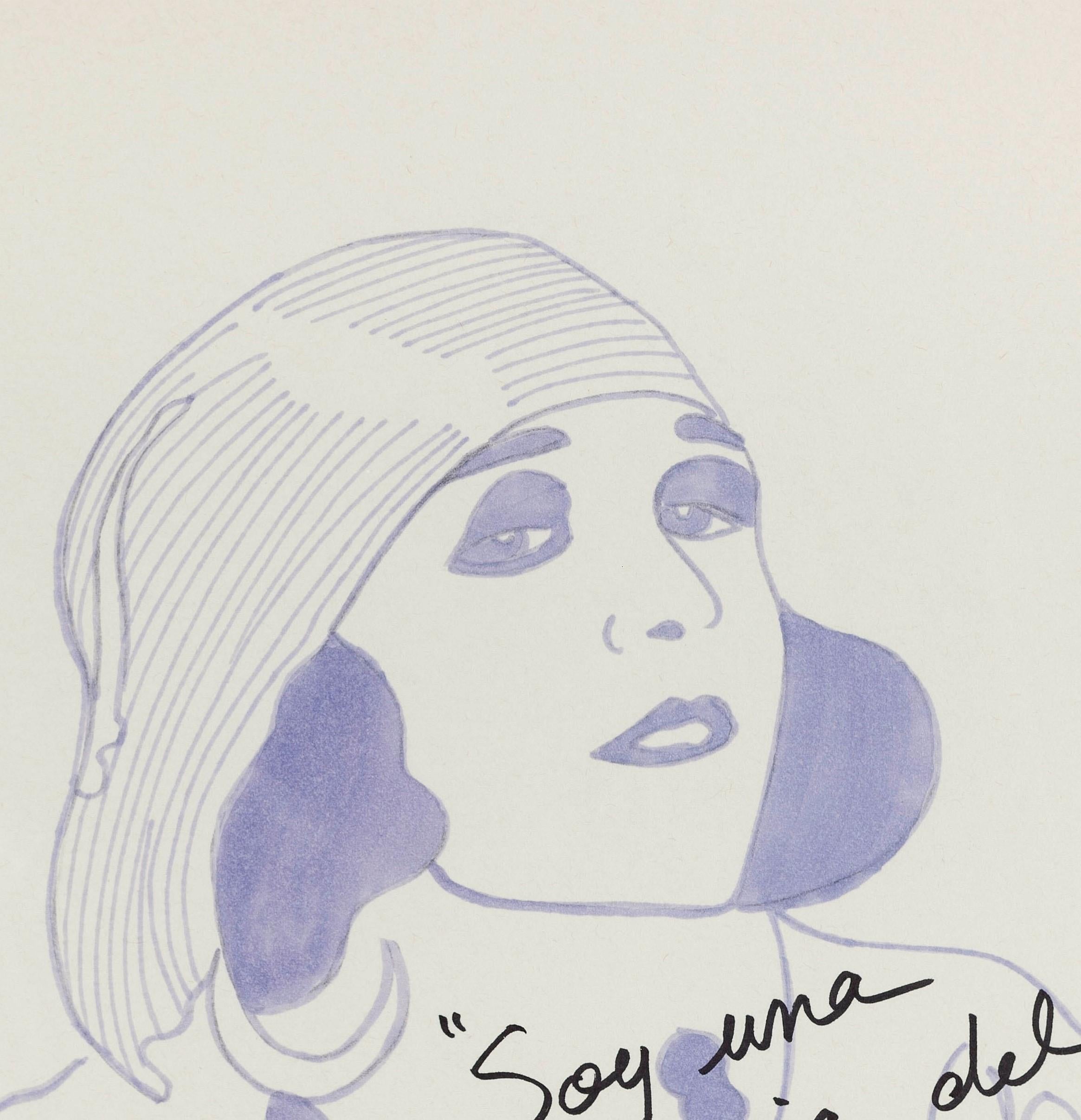 Pola Negri III. Drawing From The Dis-enchanted series. - Contemporary Art by Paloma Castello