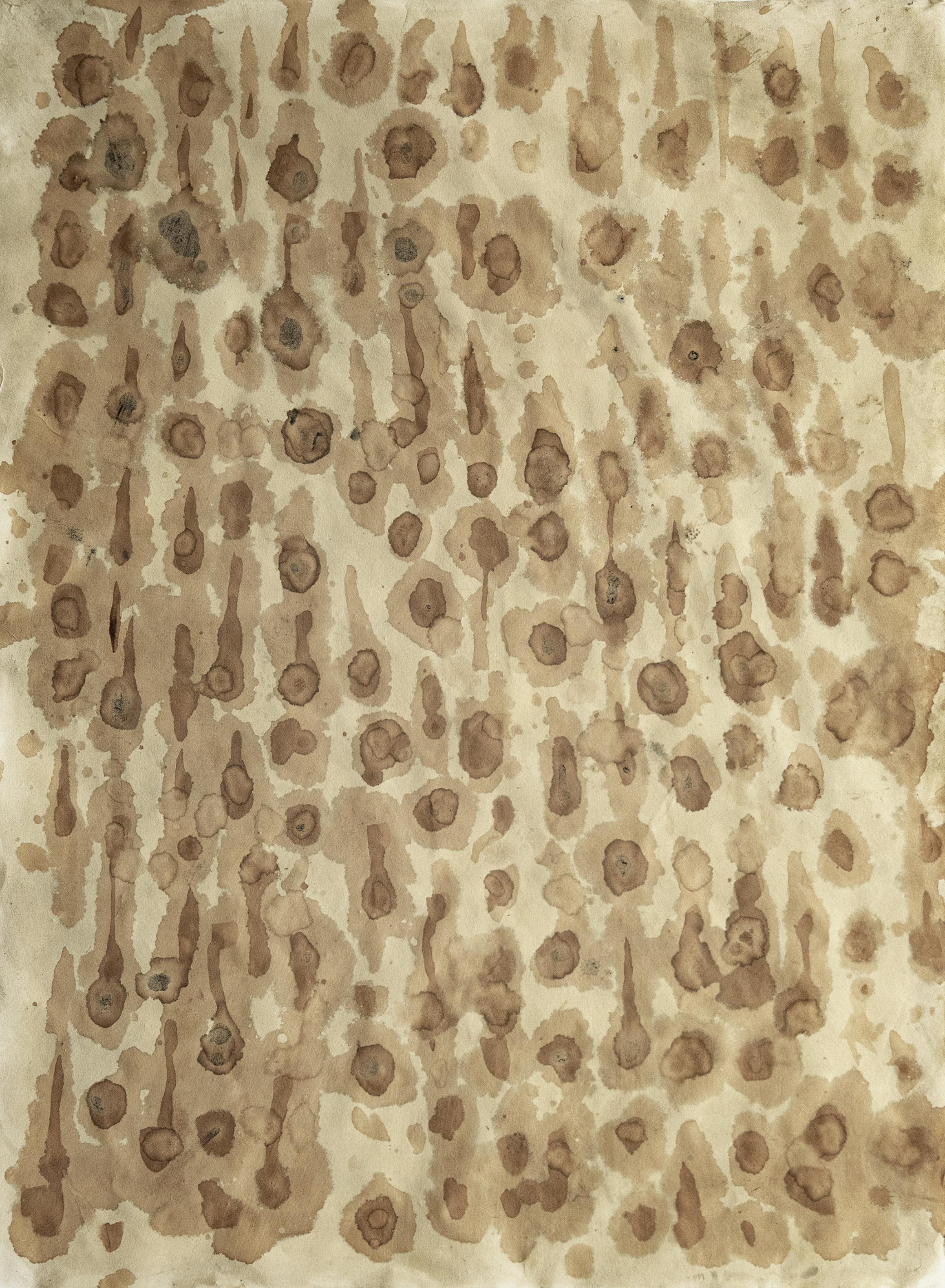 Abzählbar unendlich. Abstraktes Gemälde in Mischtechnik auf Awagami-Papier 