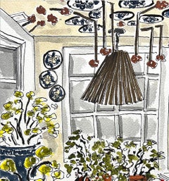 Marian McEvoy Studio. Watercolor interior drawing on archival paper