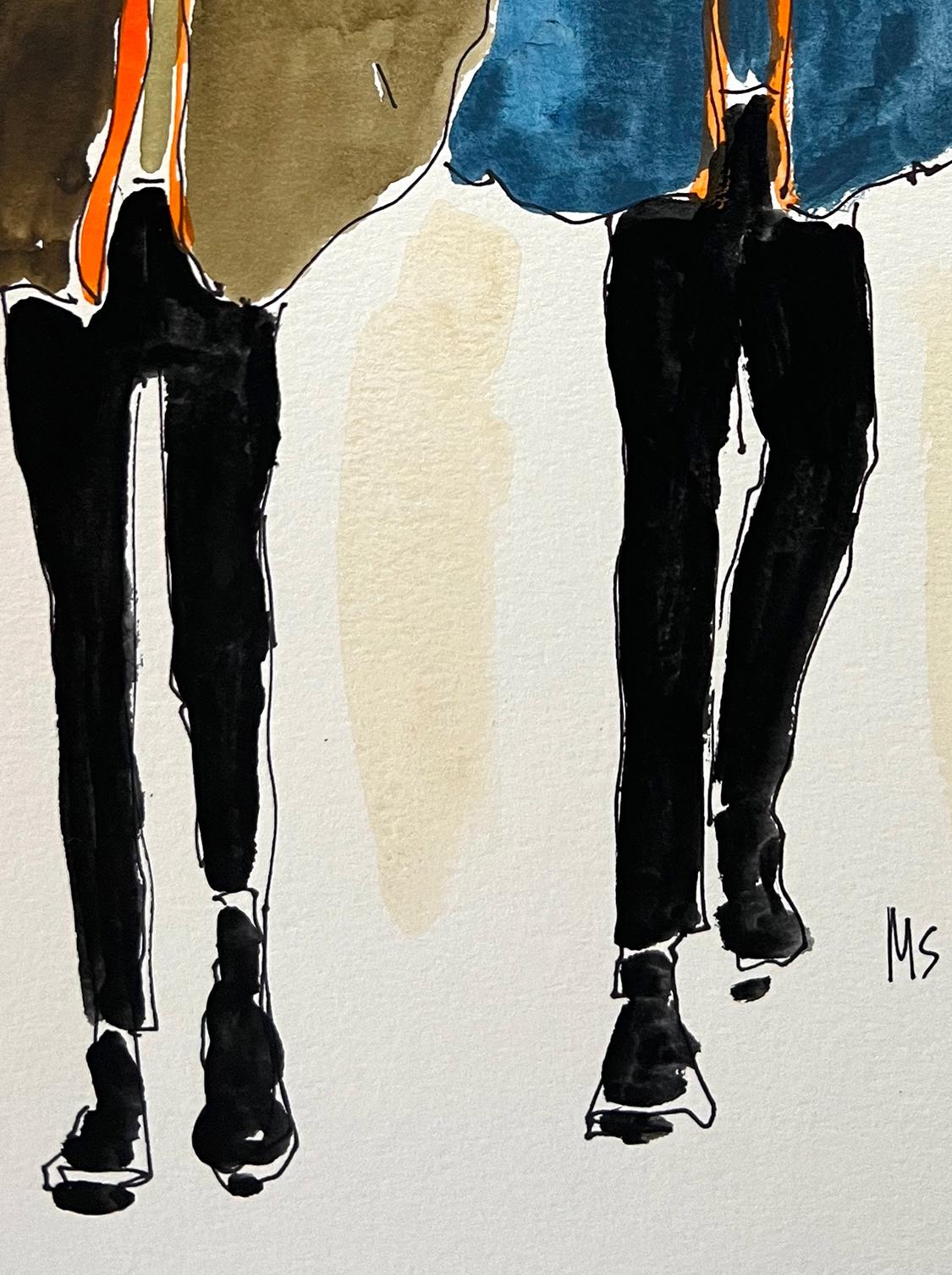 Prada puffy coats. Watercolor fashion drawing on archival paper - Contemporary Art by Manuel Santelices