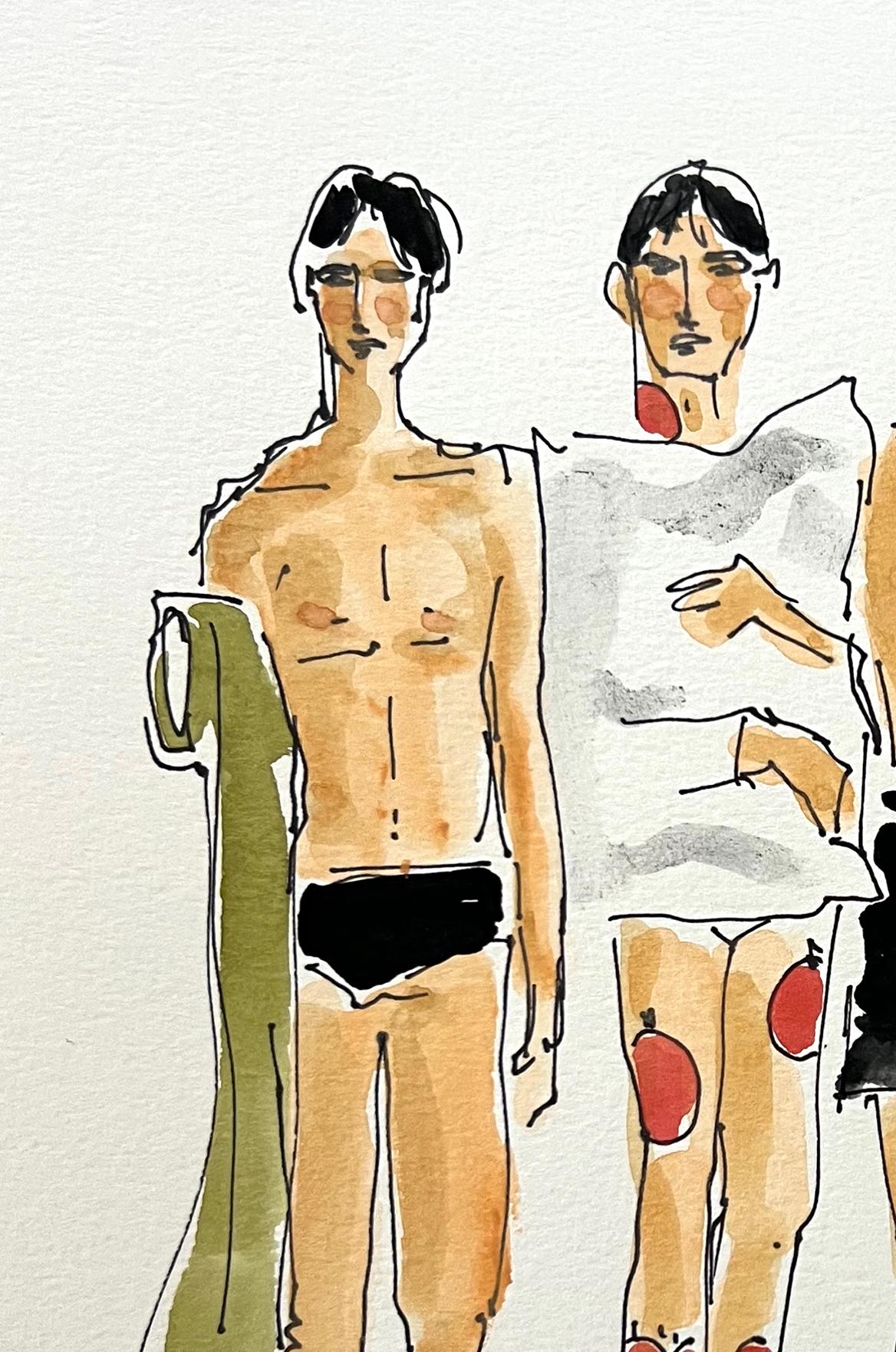 J.W. Anderson fall 23.  Watercolor fashion drawing on archival paper - Art by Manuel Santelices