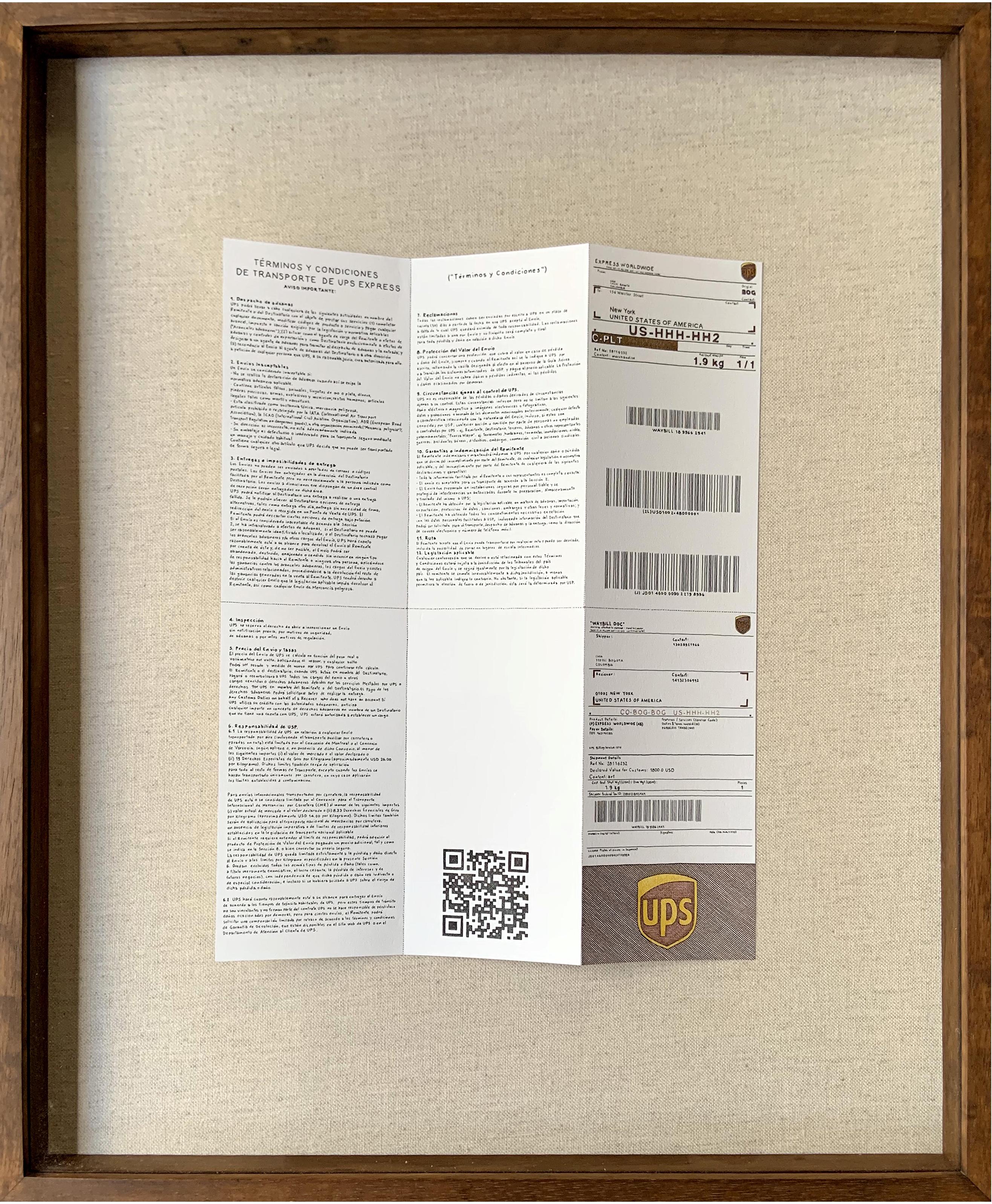 Rodrigo Spinel  Abstract Drawing - GUIA UPS. Stamp. Drawing on paper. From The Series Terms and Conditions