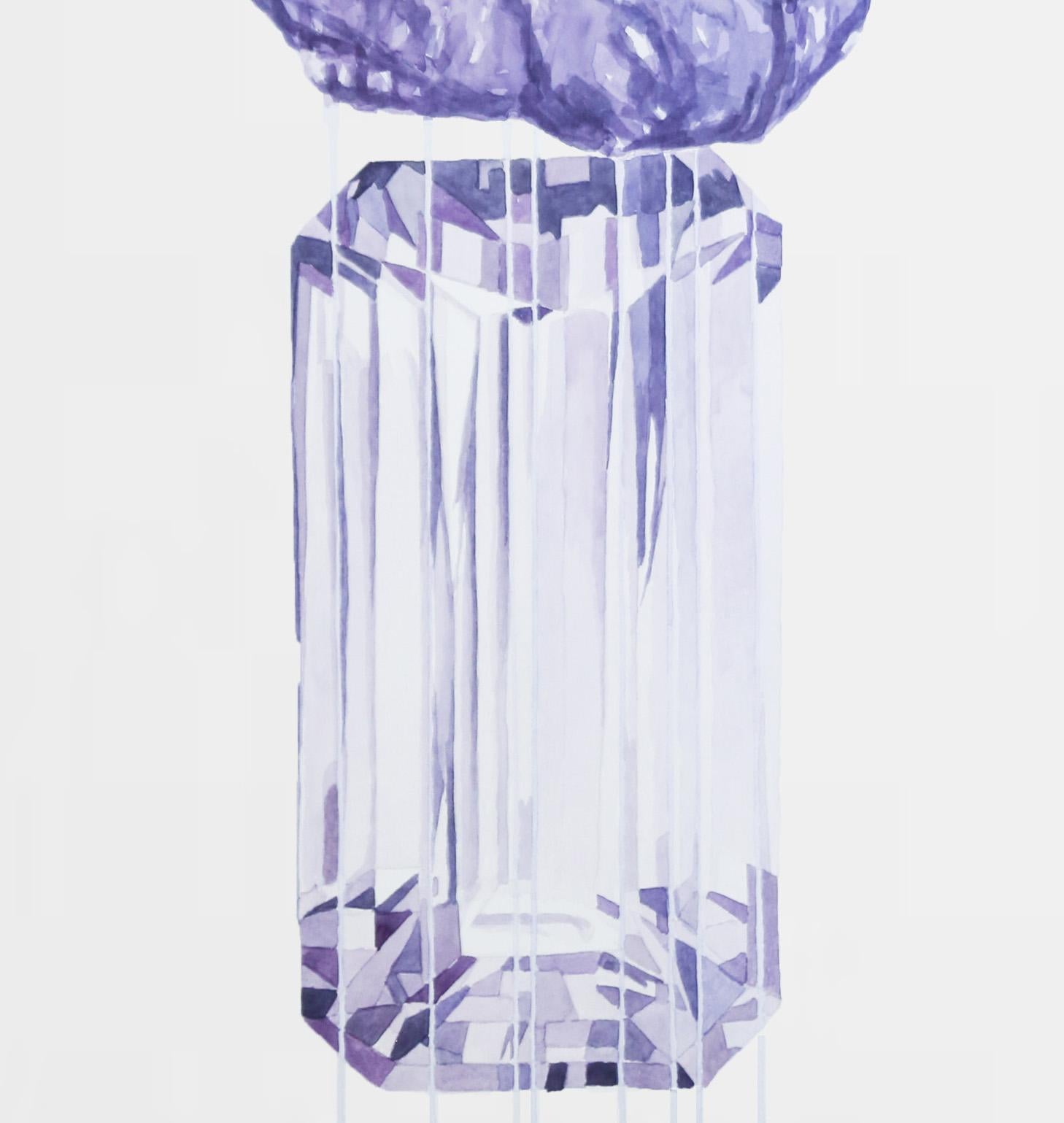 La memoria de narciso. Painting From the series The memory of narcissus - Gray Abstract Drawing by James Bonachea Guerra