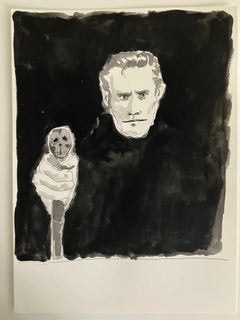 Robert mapplethorpe portrait, Watercolor on paper