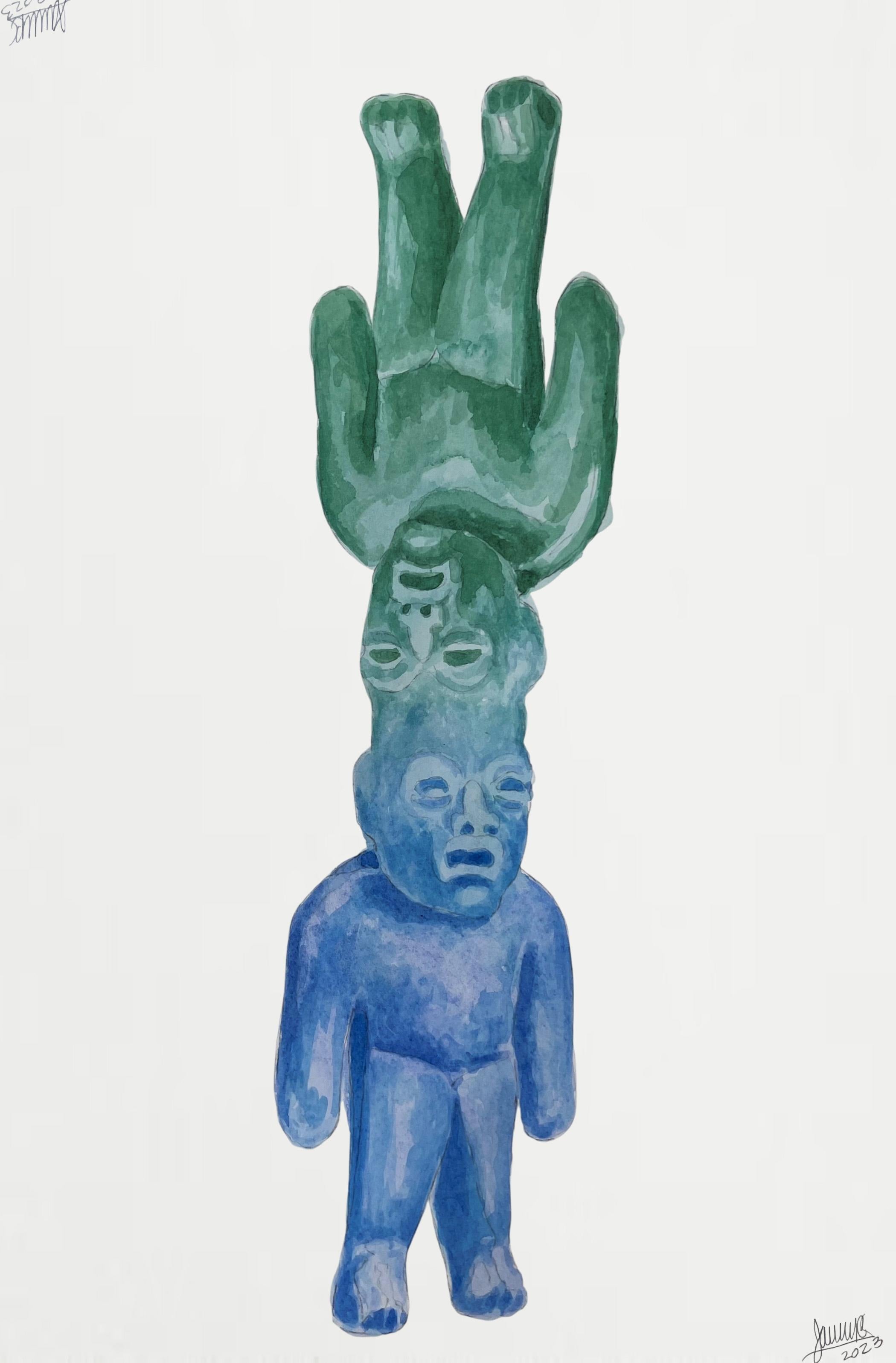 James Bonachea Guerra Still-Life – Doble Standard 7. Aus der Serie Doble Standard Series. Aquarellmalerei