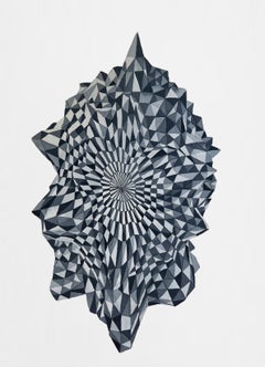 Geometria frattale 3. La memoria del narciso.  Pittura ad acquerello