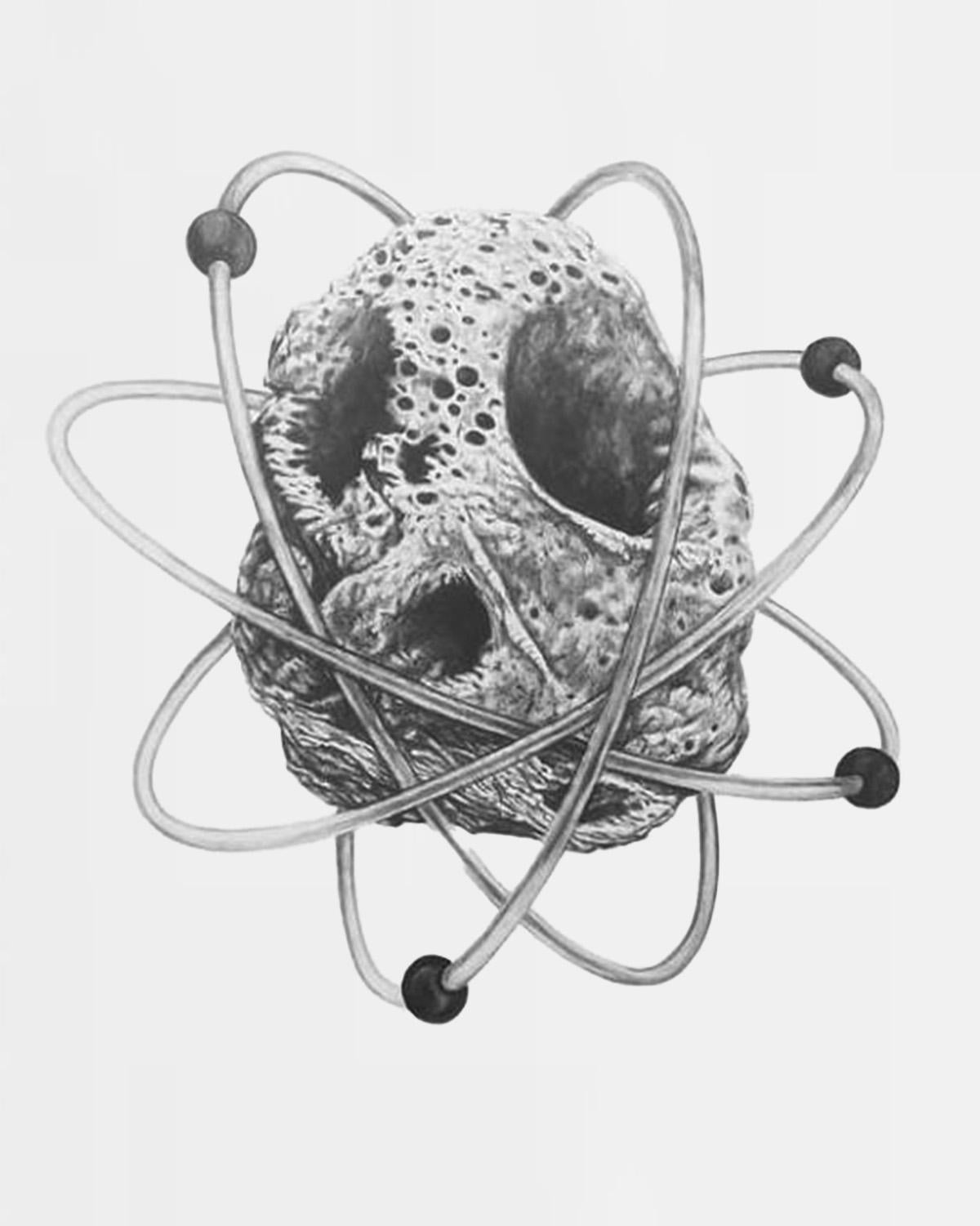James Bonachea Guerra Still-Life – Cabeza nuklear. Aus der Serie Das Gedenken an Narzissen.  Malerei