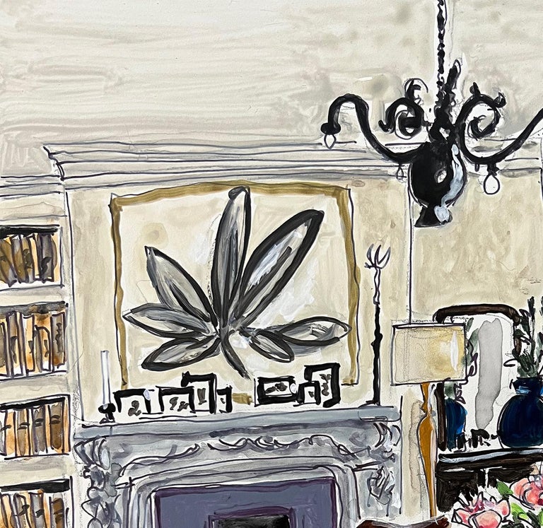 Manuel Santelices A House in York. Interiors painting illustration on