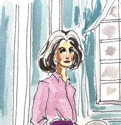 Deeda Blair at Home, Watercolor portrait