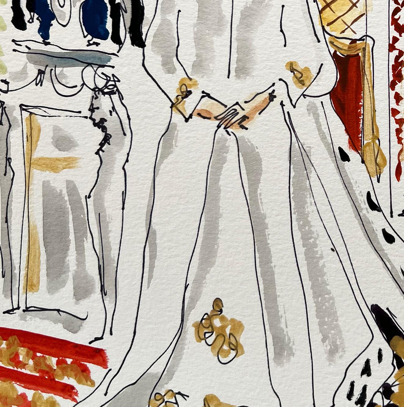 Queen Camilla, Watercolor Portrait Painting  For Sale 2