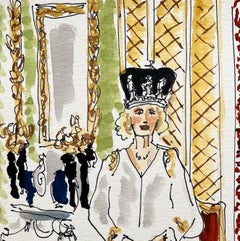 Queen Camilla, Watercolor Portrait Painting