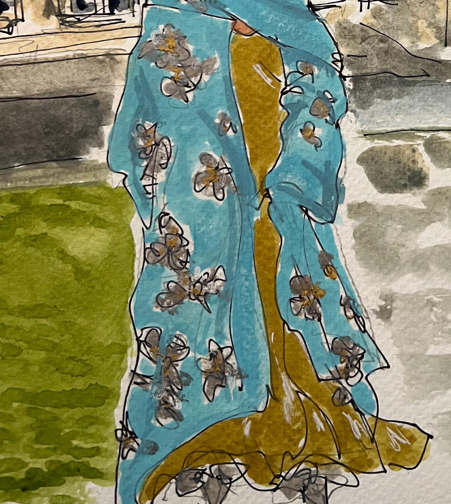 Valentino Haute Couture at Chateau Chantilly, by Manuel Santelices
Ink, gouache, and watercolor on paper.
Image size: 12 in. H x 9 in. W 
Unframed
2023

The worlds of fashion, society, and pop culture are explored through the illustrations of Manuel