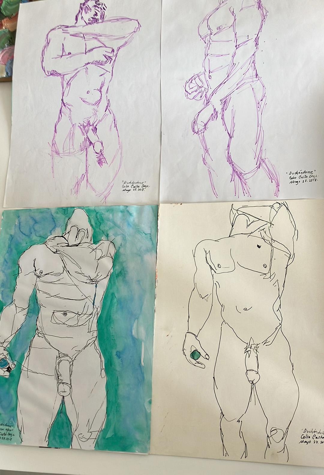 Politych Duchándome Serie, Aquarell, Tinte auf Papier, 2018 im Angebot 3
