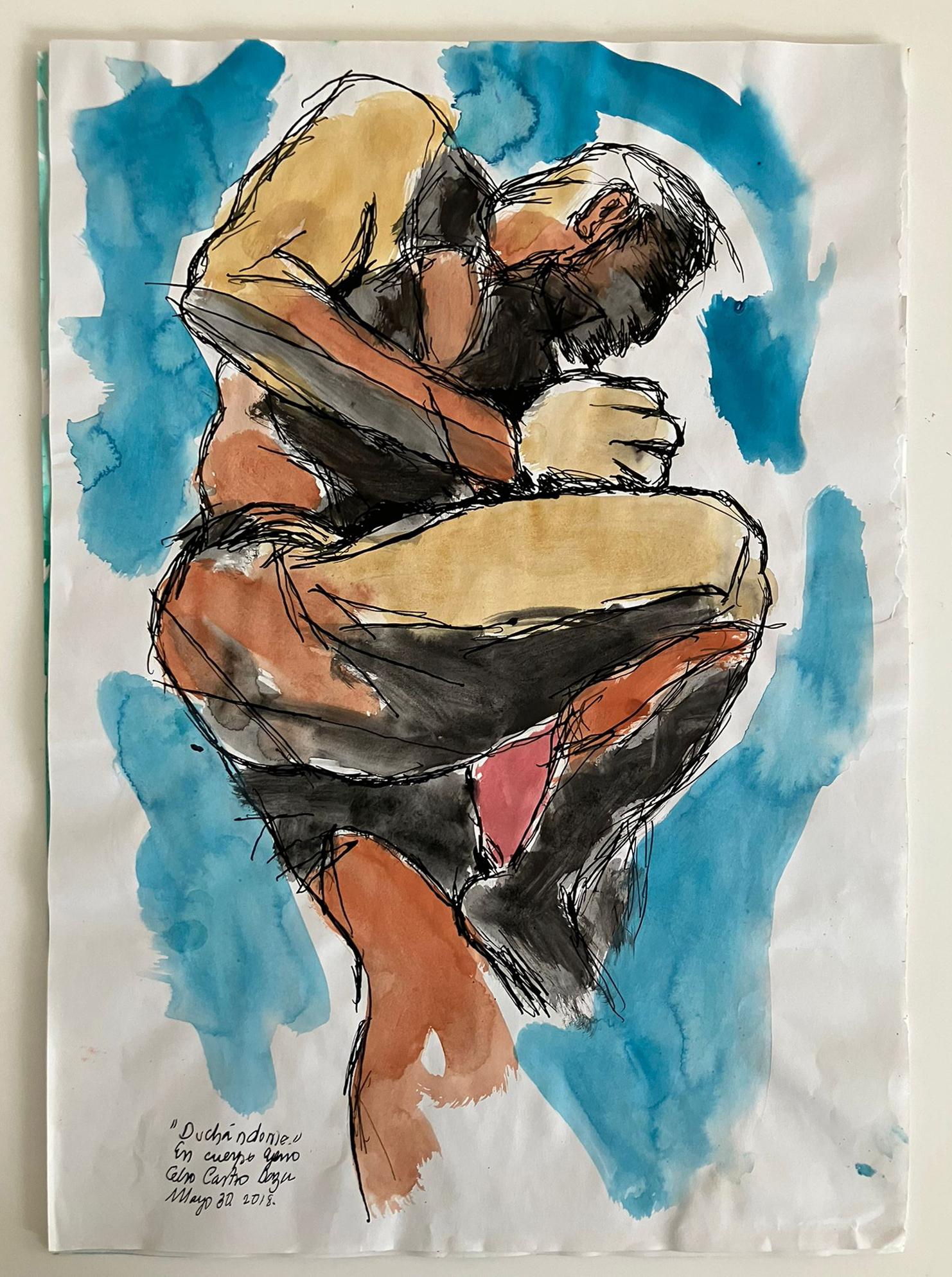 Duchándome en cuerpo Ajeno May 30th, by Celso Castro-Daza
From the Duchándome Series
Watercolor and ink on paper 
Image size: 19.5 in. H x 13.75 in. W
Unframed

____________
Undefined by medium, Celso Castro’s works each carry the presence of the