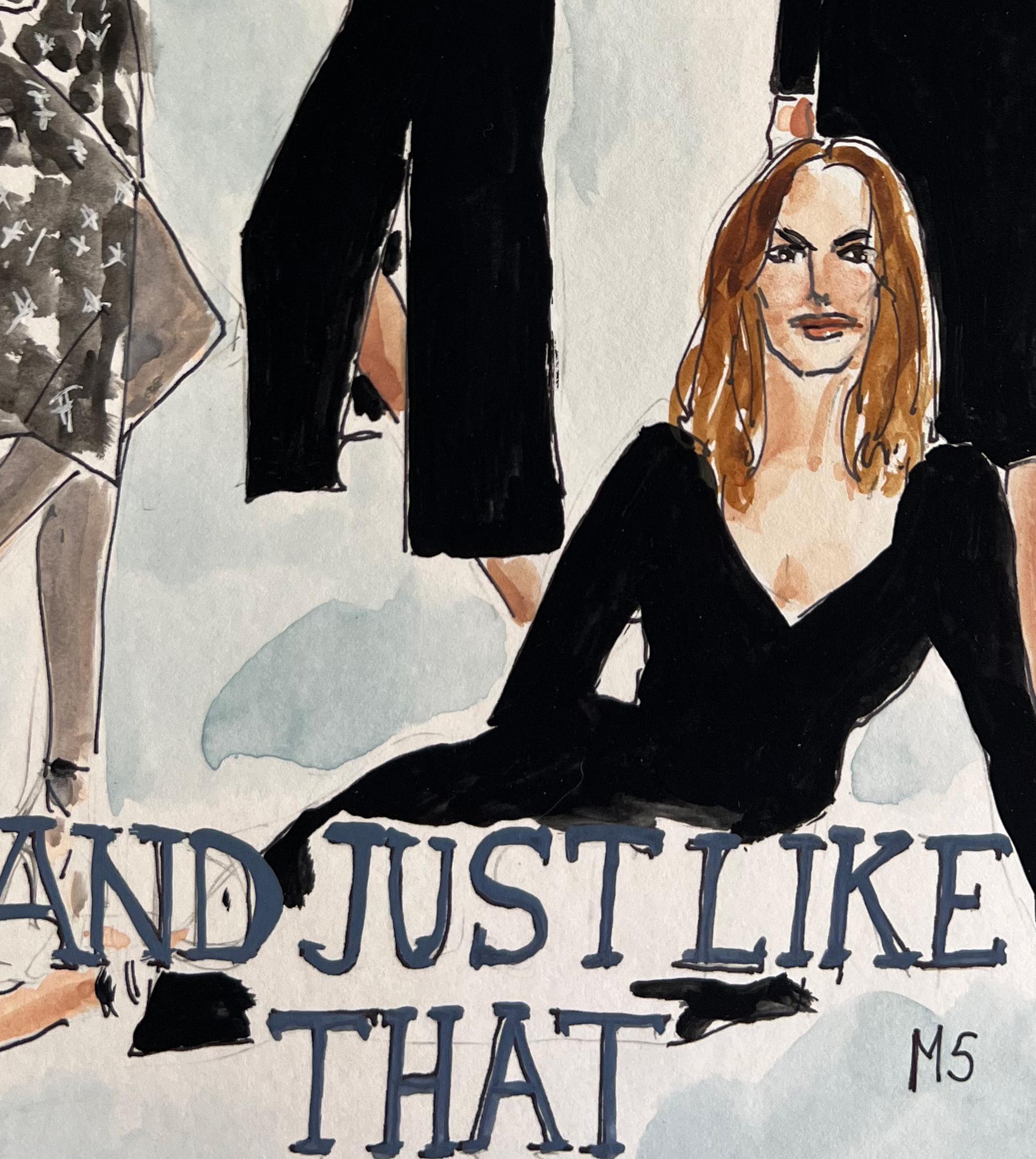 Supermodels in Vogue, by Manuel Santelices
 Ink, watercolor, and gouache on paper
Image size: 14 in. H x 11 in. W 
Unframed
2023

The worlds of fashion, society, and pop culture are explored through the illustrations of Manuel Santelices, a Chilean