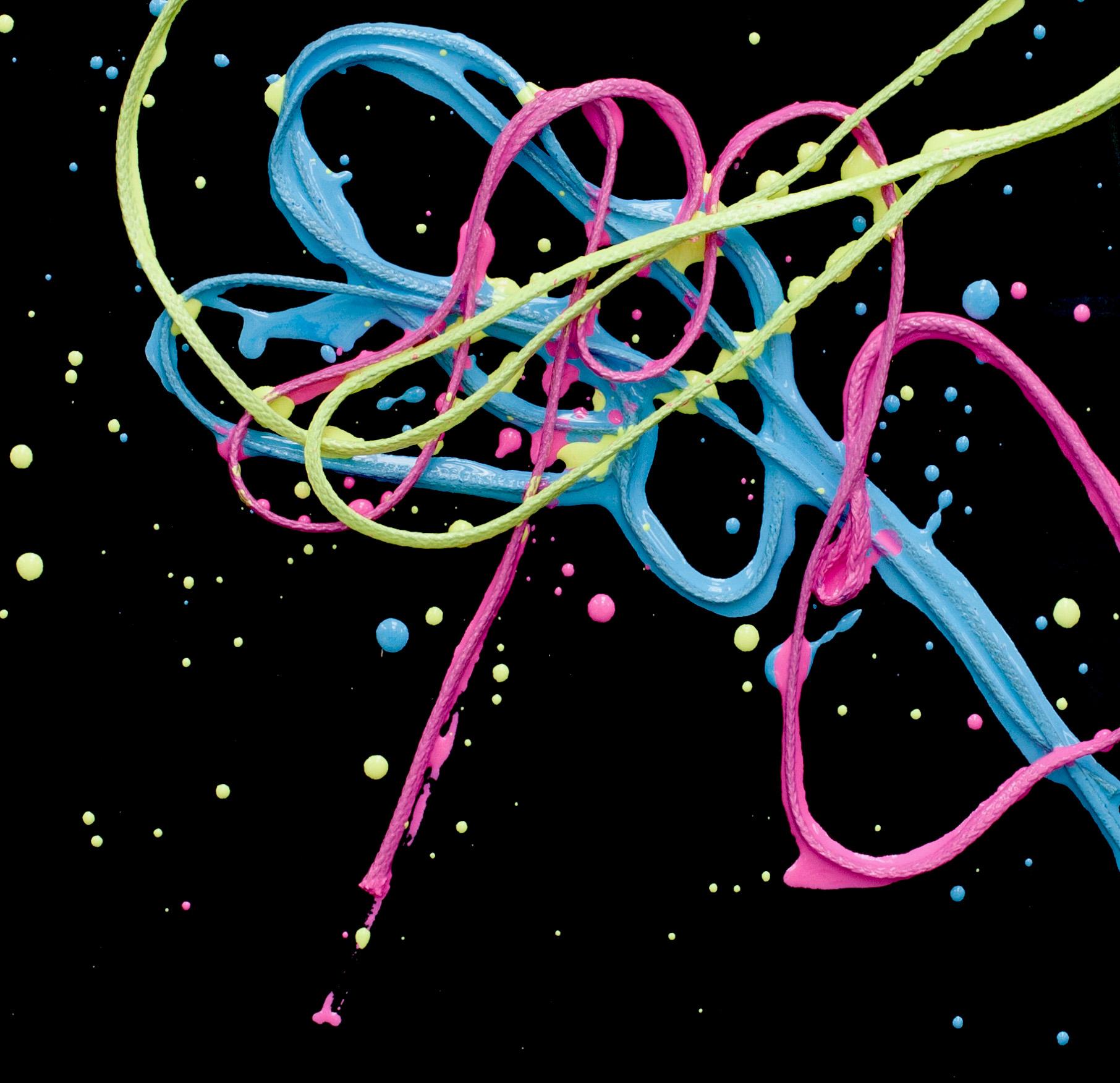 Neon I, Disegno lineare. Opere astratte su carta - Abstract Drawing Nero di Clemens Wolf