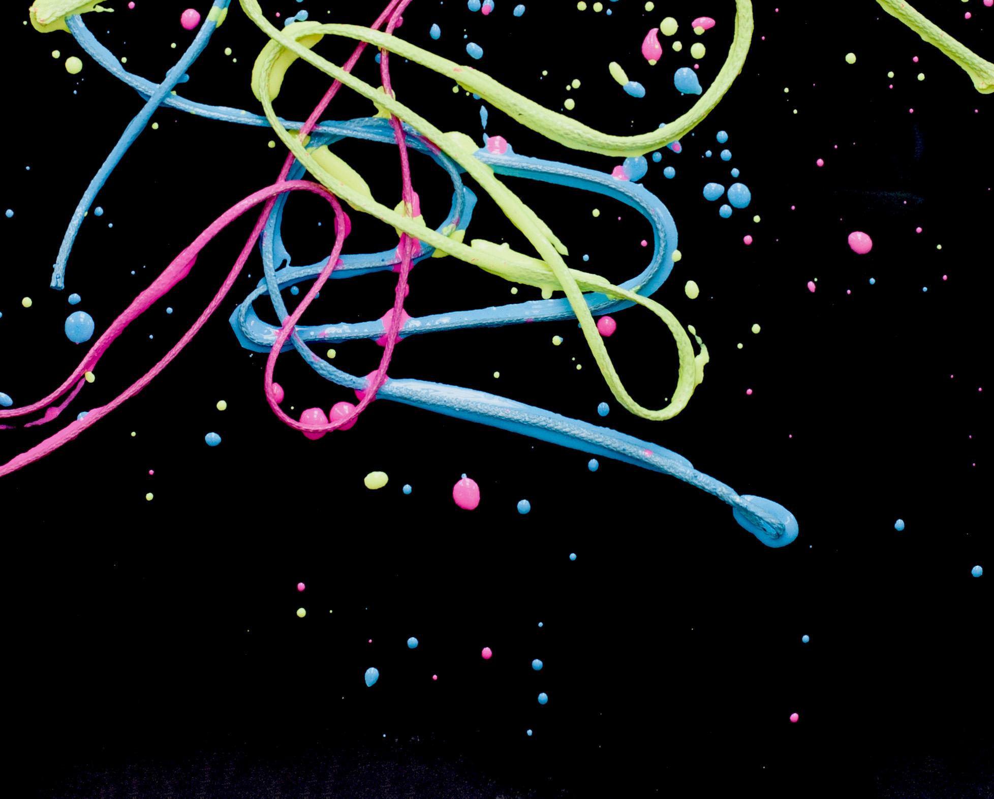 Neon II, Disegno lineare. Opere astratte su carta in vendita 1