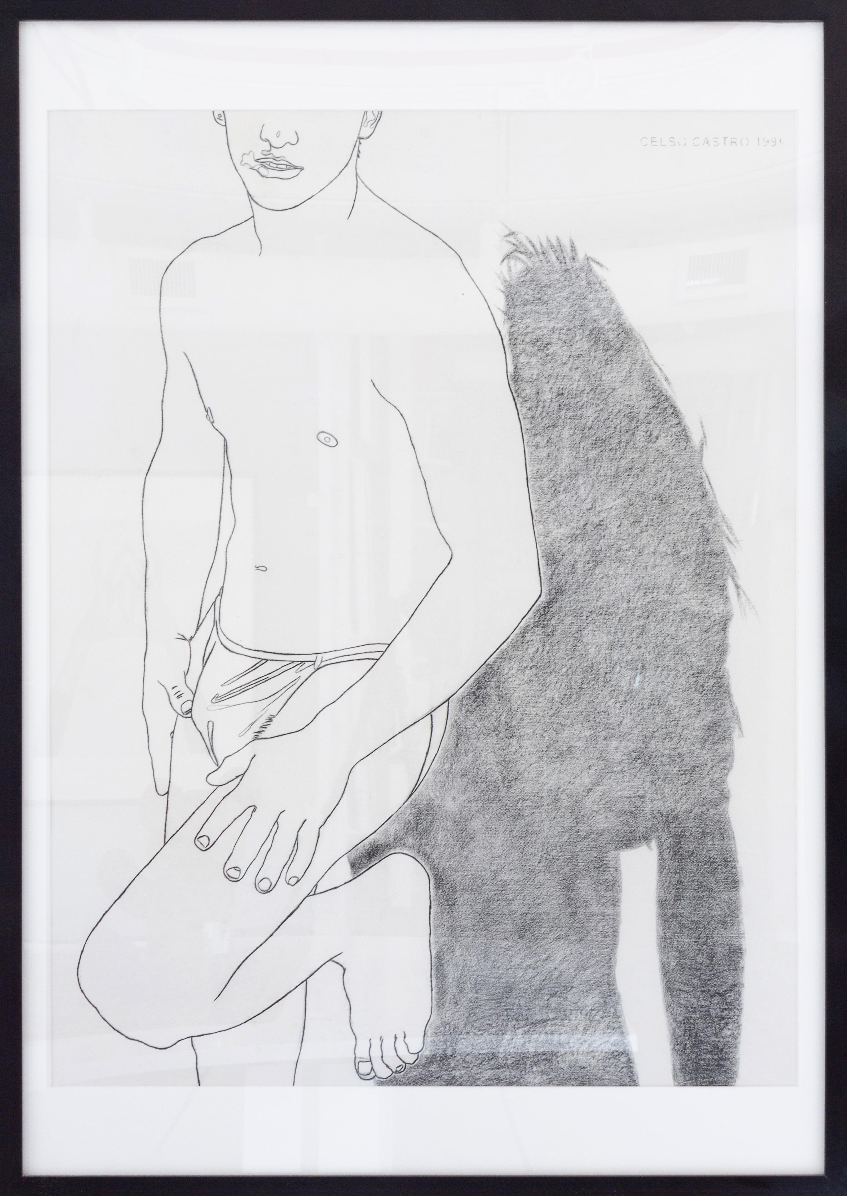 Celso José Castro Daza Figurative Art - Untitled- Portrait. Pencil or archival paper drawing  - Framed