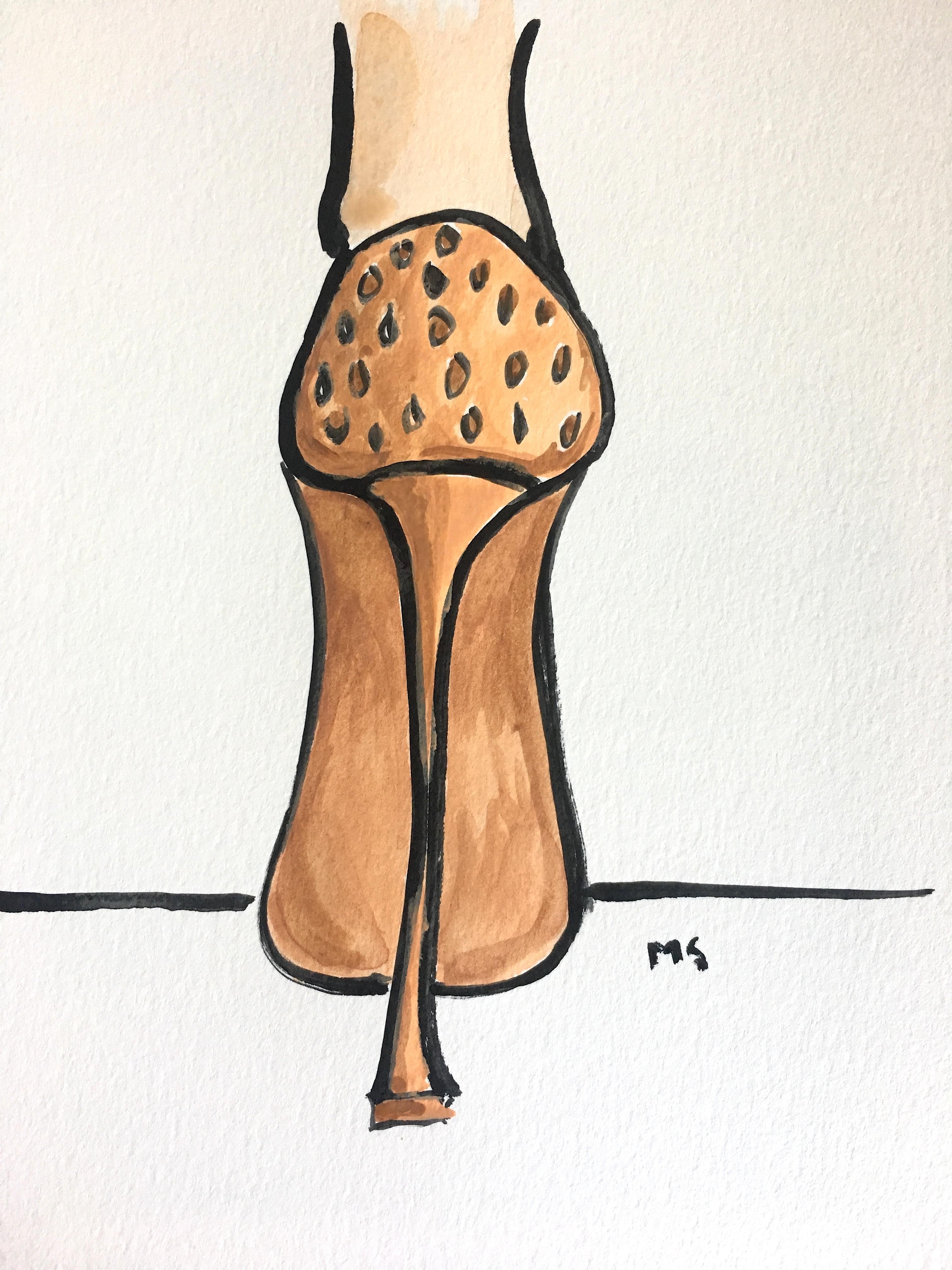 Giuseppe Zanotti High Heel, Fashion, Watercolor Painting - Art by Manuel Santelices